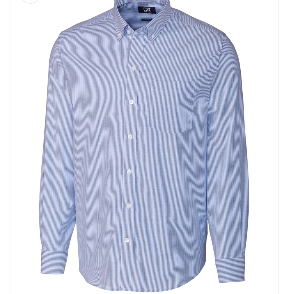 Cutter & Buck Navy Pinstripe Dress Shirt